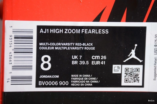 Bmlin Zoom 1 Air High Retro Jordan Fearless BV0006-900 0716